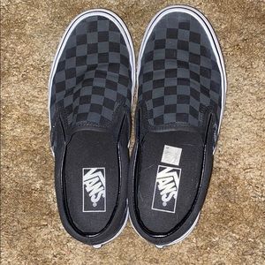 VANS Checkerboard Slip-On Black & Black Shoes